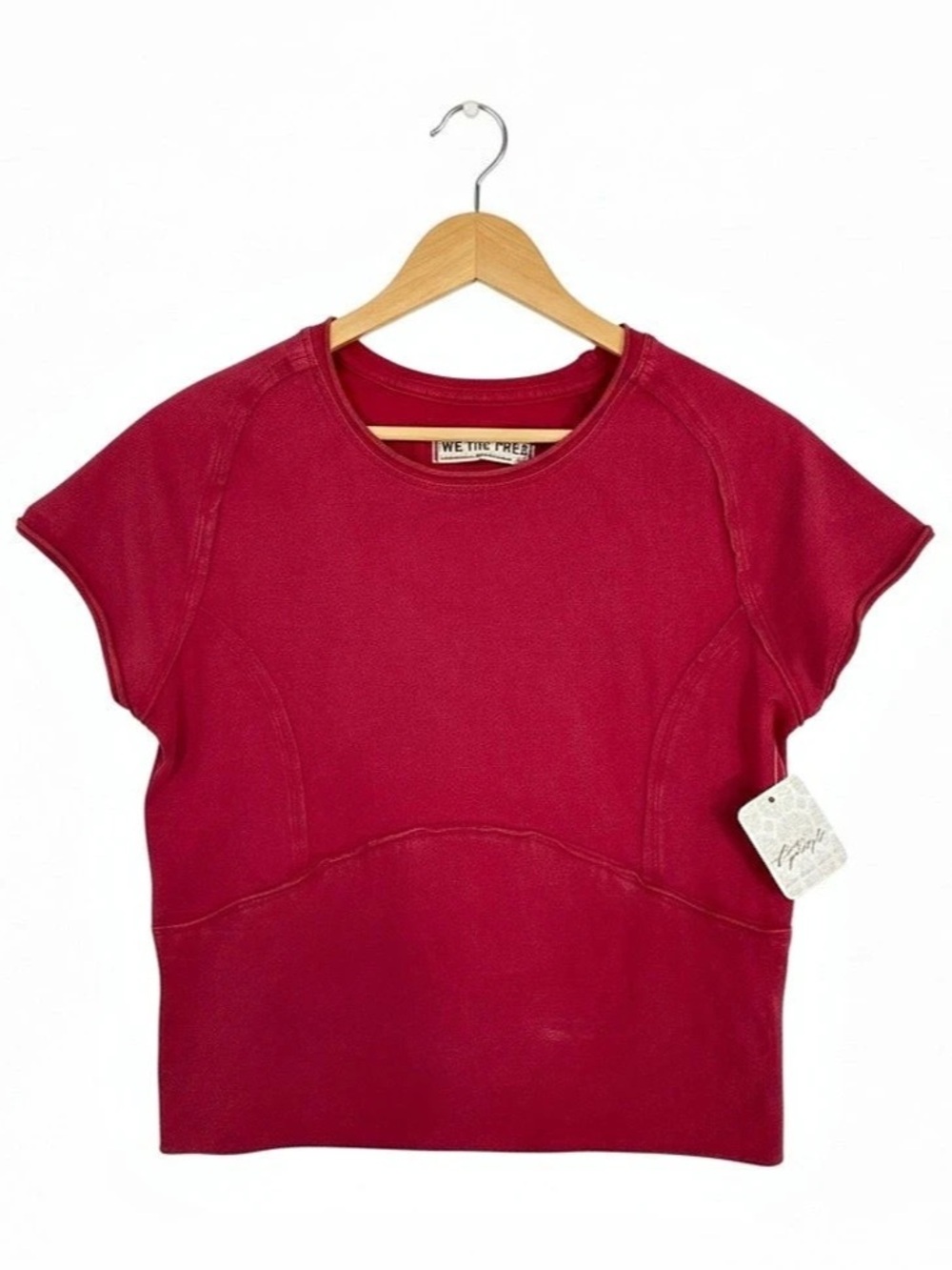 we the free red berry protagonist cropped tee